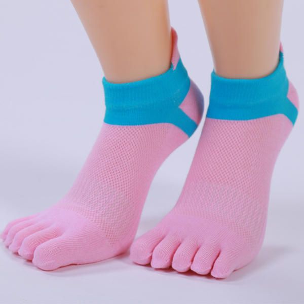 Femmes Cinq Orteils Respirant Sport Yoga Chaussette Coton Exercice Cyclisme Cheville Chaussettes