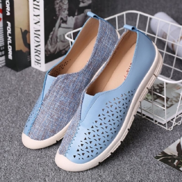 Femmes Colorblock Comfy Hollow Respirant Casual Flats