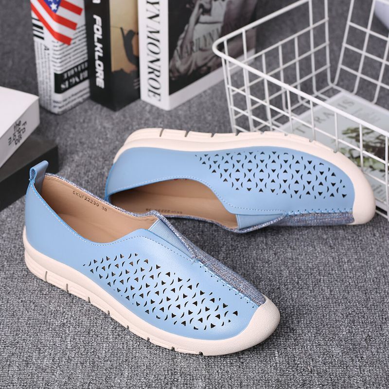 Femmes Colorblock Comfy Hollow Respirant Casual Flats