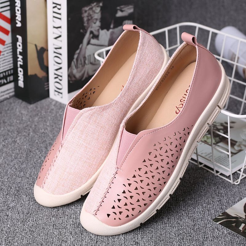 Femmes Colorblock Comfy Hollow Respirant Casual Flats