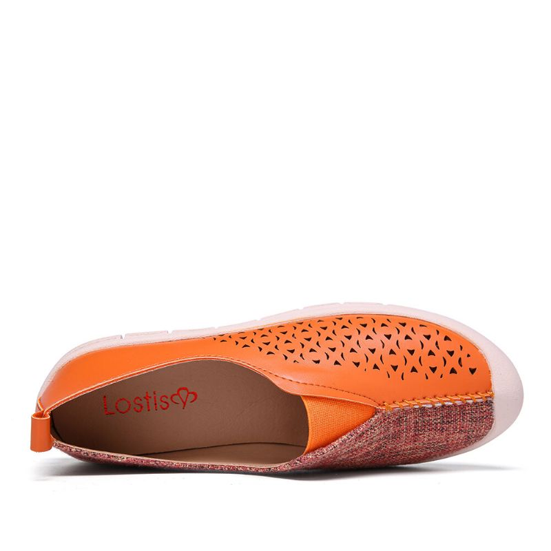 Femmes Colorblock Comfy Hollow Respirant Casual Flats