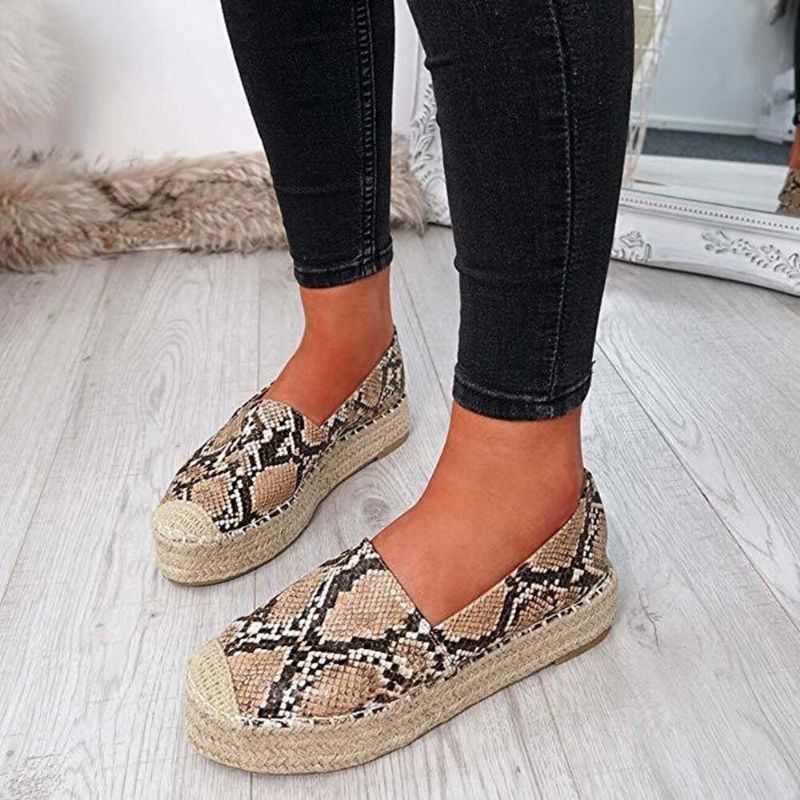 Femmes Confortable Wearable Casual Espadrille Slip On Platform Flats