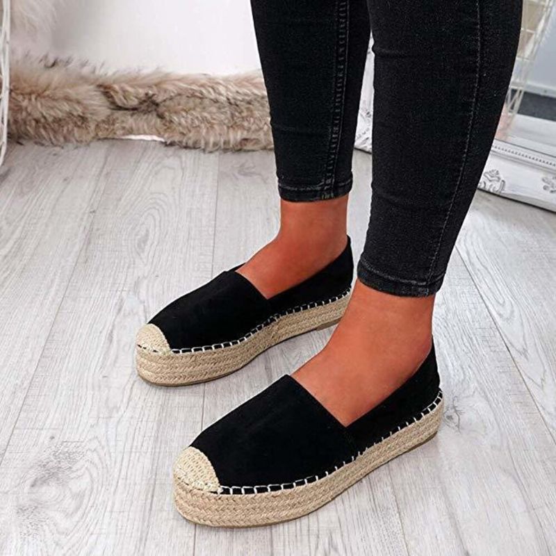 Femmes Confortable Wearable Casual Espadrille Slip On Platform Flats