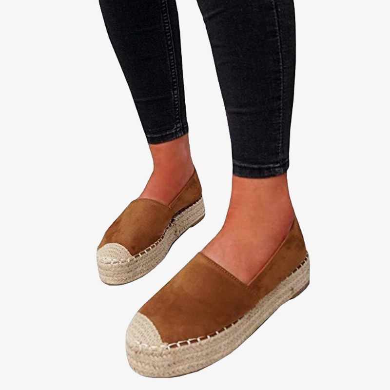 Femmes Confortable Wearable Casual Espadrille Slip On Platform Flats