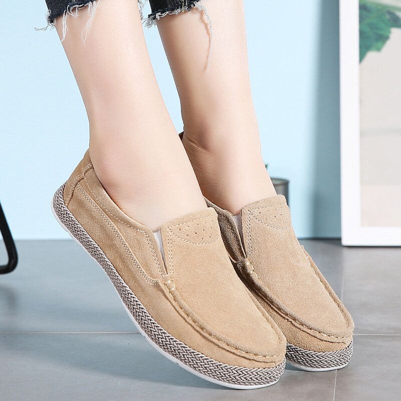 Femmes Confortable Wearable Solid Color Casual Slip On Flats