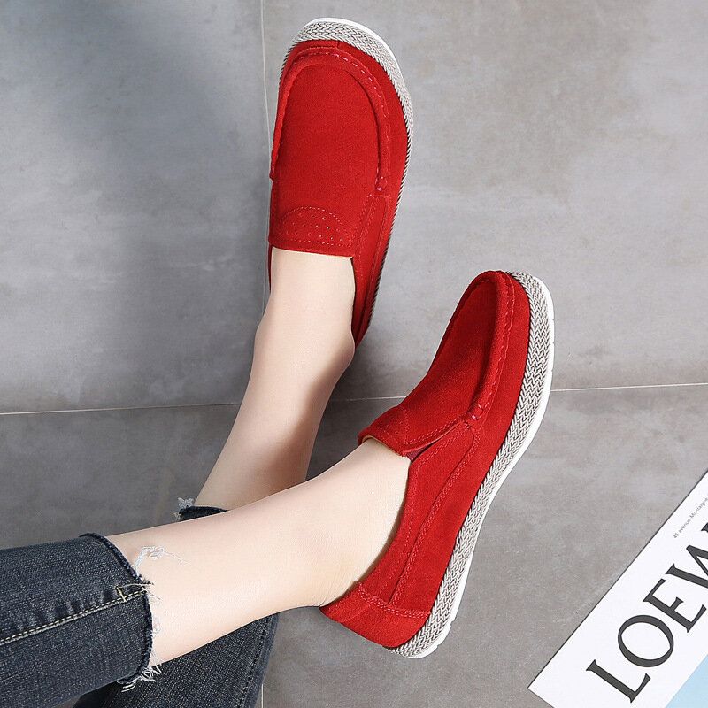 Femmes Confortable Wearable Solid Color Casual Slip On Flats