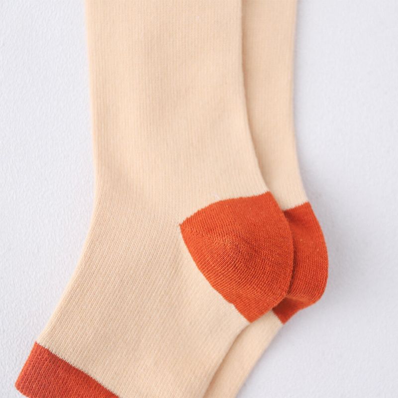 Femmes Coton Casual Doux Contraste Couleur Chaussettes Sur Genou Leggings Cuisse Chaussettes Bas