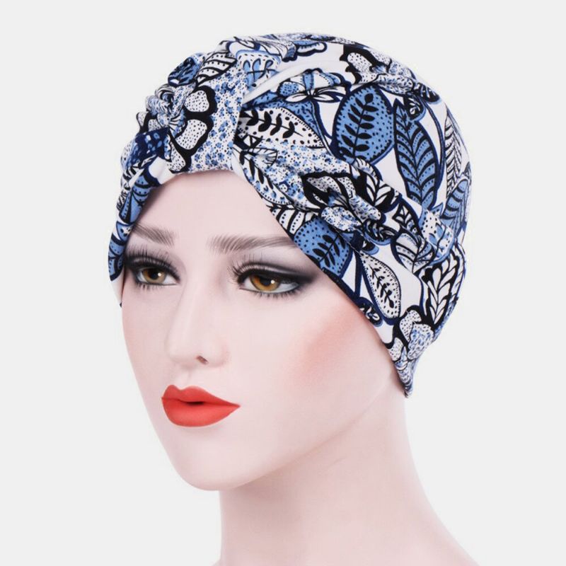 Femmes Coton Coloré Pastorale Motif Floral Casual Personnalité Élastique Sans Bord Bonnet Écharpe