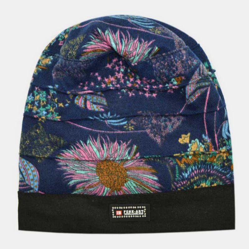 Femmes Coton Motif Floral Casual Mode Respirant En Plein Air Plis Garder Au Chaud Turban Bonnet