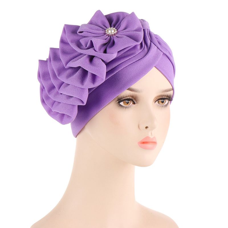 Femmes Coton Multi Couleur Solide Casual Parasol Floral Décor Baotou Chapeaux Bonnet Chapeaux