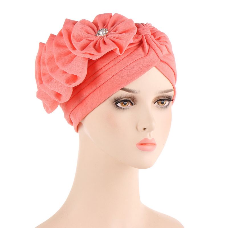 Femmes Coton Multi Couleur Solide Casual Parasol Floral Décor Baotou Chapeaux Bonnet Chapeaux