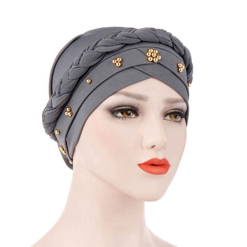 Femmes Coton Multi Couleur Solide Casual Parasol Rivet Décor Côté Tresse Baotou Chapeaux Bonnet Chapeaux