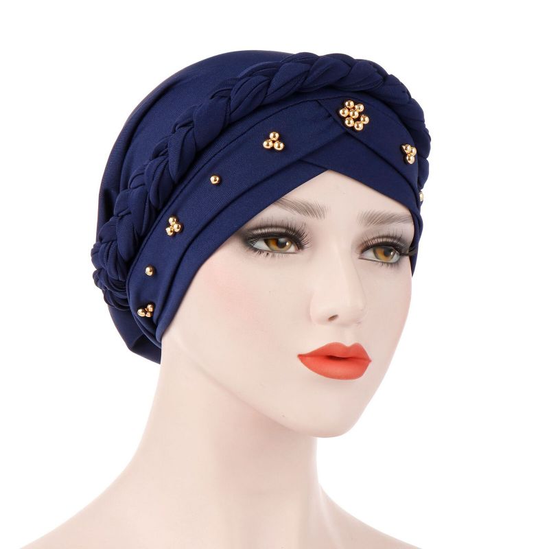 Femmes Coton Multi Couleur Solide Casual Parasol Rivet Décor Côté Tresse Baotou Chapeaux Bonnet Chapeaux