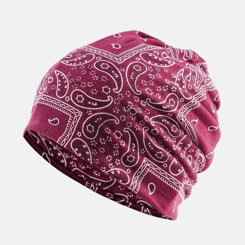 Femmes Coton Multi-usages Impression Bonnet Cap Cou Guêtre Visage Bouclier Chapeaux Bandana