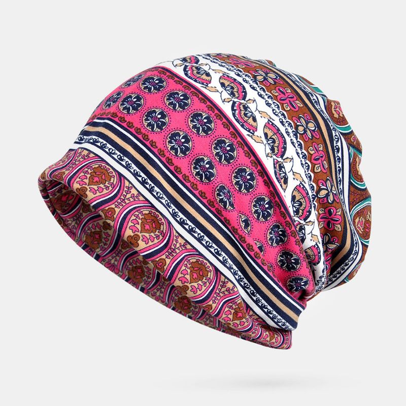 Femmes Coton Multi-usages Impression Bonnet Cap Cou Guêtre Visage Bouclier Chapeaux Bandana