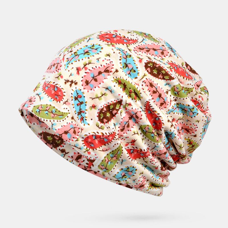 Femmes Coton Multi-usages Impression Bonnet Cap Cou Guêtre Visage Bouclier Chapeaux Bandana