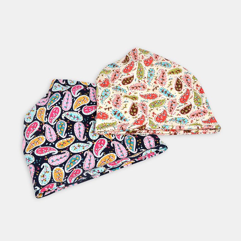 Femmes Coton Multi-usages Impression Bonnet Cap Cou Guêtre Visage Bouclier Chapeaux Bandana