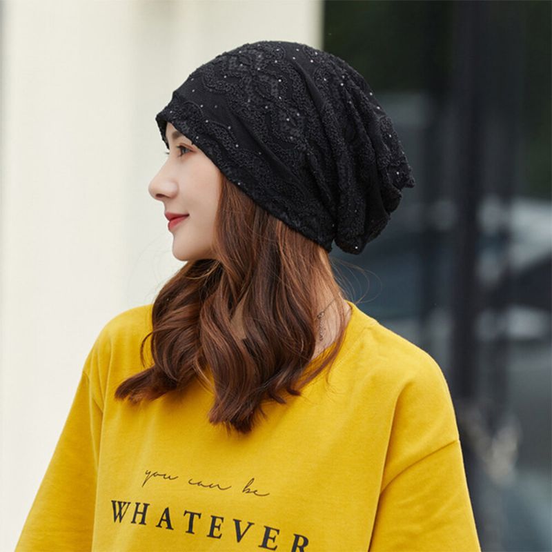 Femmes Coton Style Ethnique Broderie Florale Chaud Casual Outdoor Brimless Beanie