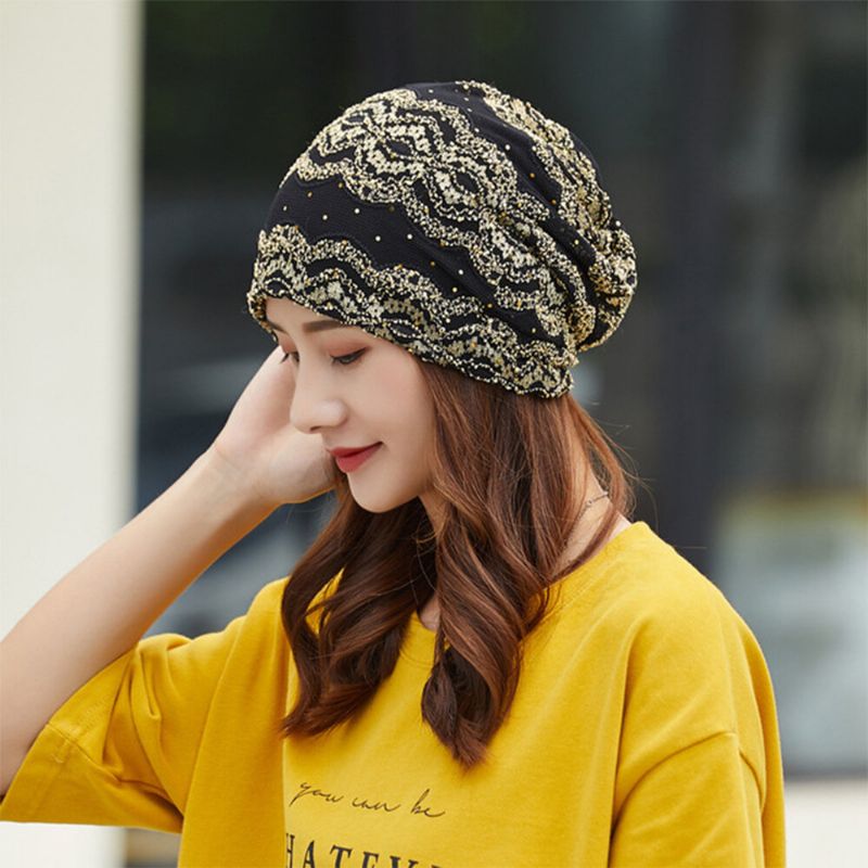 Femmes Coton Style Ethnique Broderie Florale Chaud Casual Outdoor Brimless Beanie