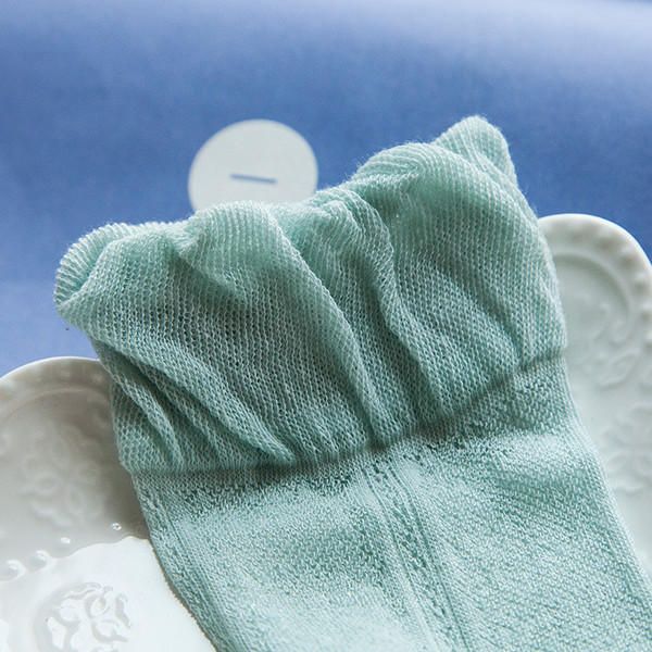 Femmes Coton Ultra Mince Soie Élastique Mesh Chaussettes D'été Solide Couleur Respirant Cheville Chaussettes