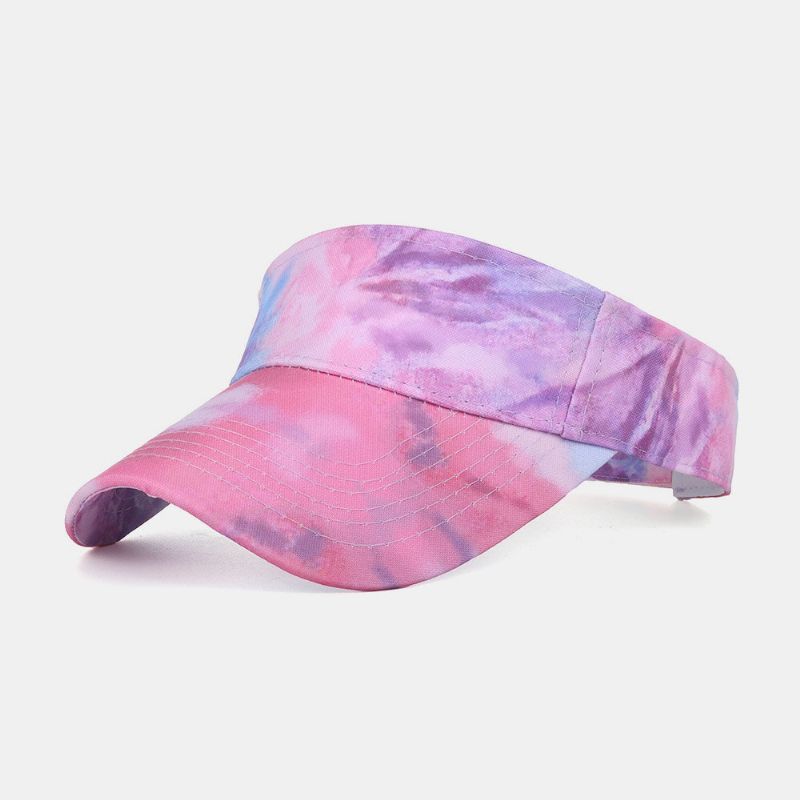 Femmes Couleur Tie Dye Impression Casquette De Baseball Mode Crème Solaire Vide Top Hat