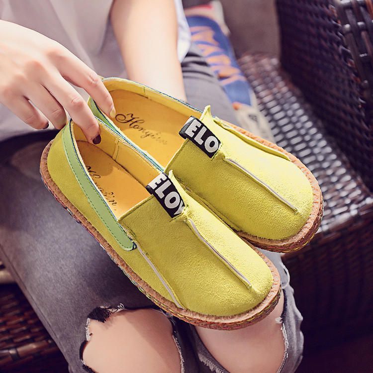 Femmes Couture Semelle Souple Bout Rond Slip On Casual Flats Mocassins