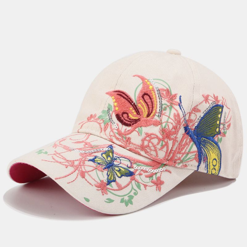 Femmes Crème Solaire Chapeau De Soleil Mode Papillon Broderie Canard Chapeau Casquette De Baseball