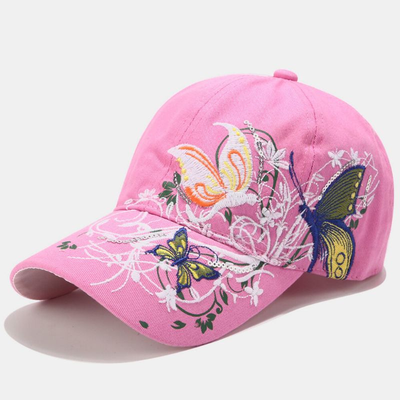 Femmes Crème Solaire Chapeau De Soleil Mode Papillon Broderie Canard Chapeau Casquette De Baseball