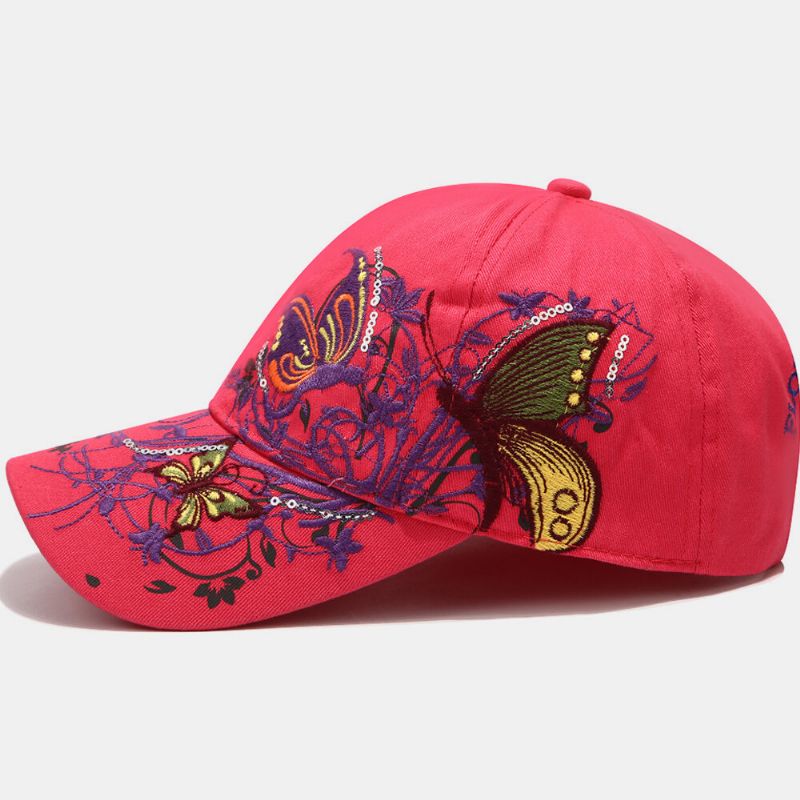 Femmes Crème Solaire Chapeau De Soleil Mode Papillon Broderie Canard Chapeau Casquette De Baseball