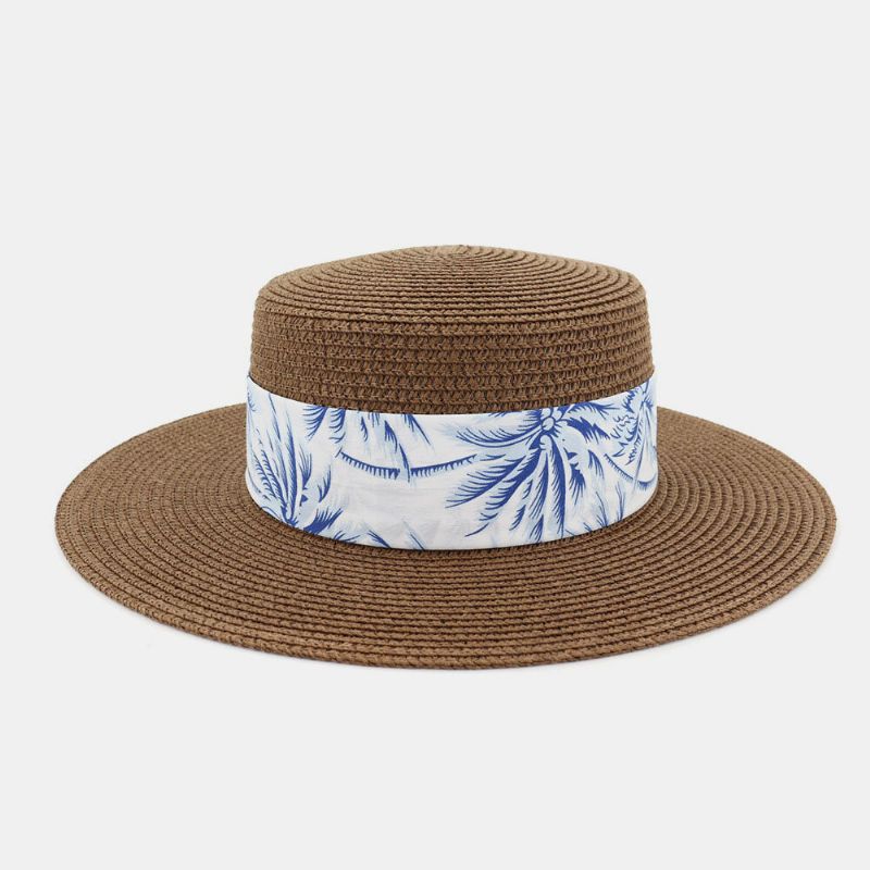 Femmes Crème Solaire Voyage Plage Soleil Chapeau Élégant Bowknot Jazz Chapeau Plat Chapeau Chapeau De Paille