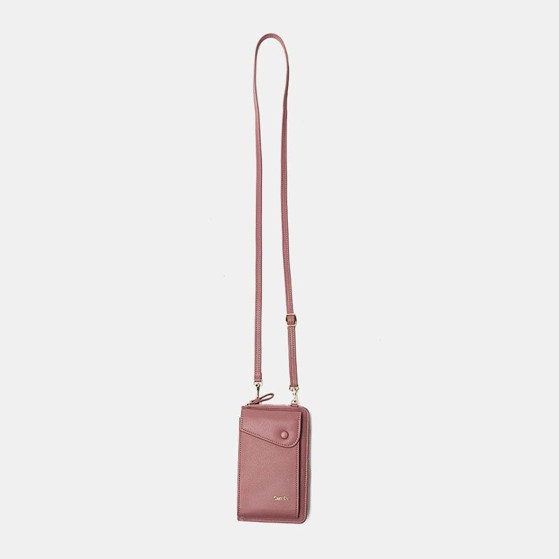 Femmes En Cuir Artificiel Élégant Bref Compartiment Intérieur Sac À Bandoulière Portable Sac De Téléphone Portable