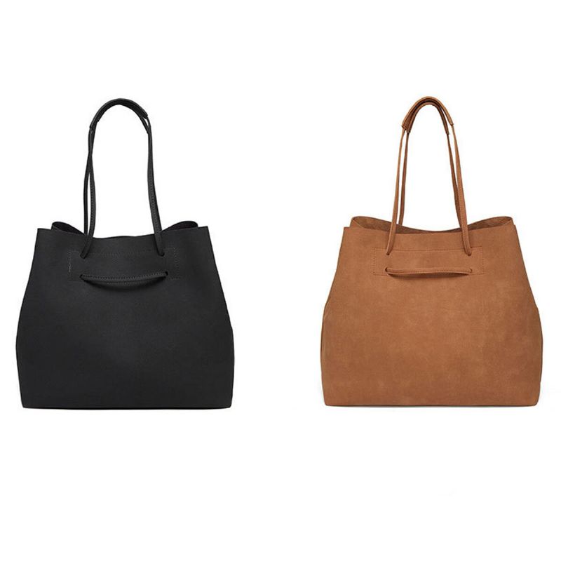 Femmes En Cuir Artificiel Vintage Grande Capacité Sac Fourre-tout Doux Boucle Magnétique Bref Sac À Main