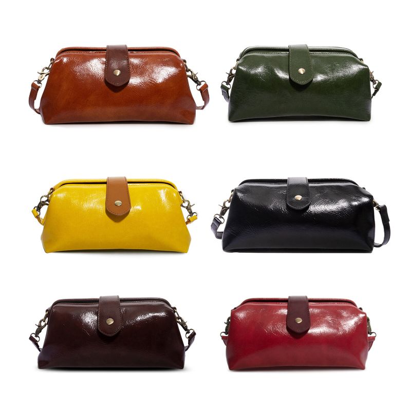 Femmes Cuir Artificiel Vintage Portable Grande Capacité Sac À Bandoulière Rétro Sac À Bandoulière