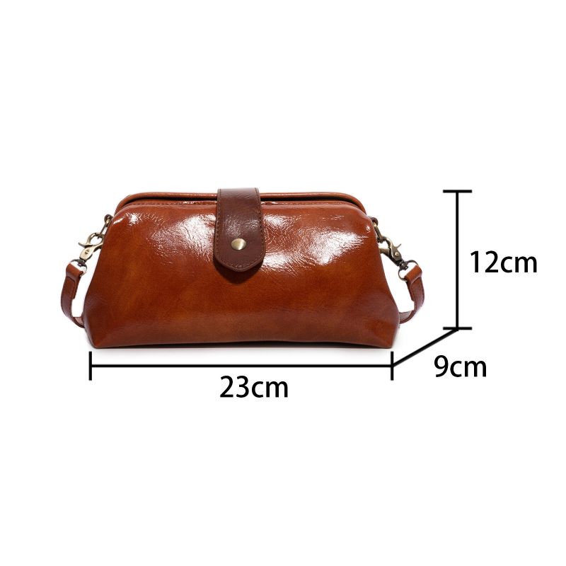 Femmes Cuir Artificiel Vintage Portable Grande Capacité Sac À Bandoulière Rétro Sac À Bandoulière