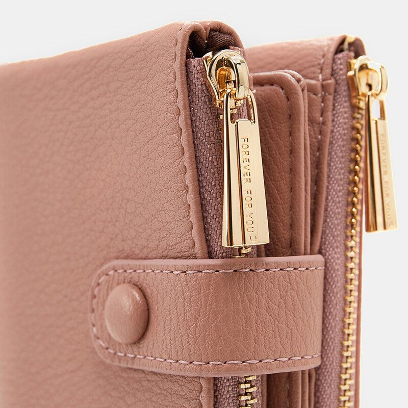 Femmes En Cuir Pu Multi-slot Main Porter Court Portefeuille Pochette Sac À Main