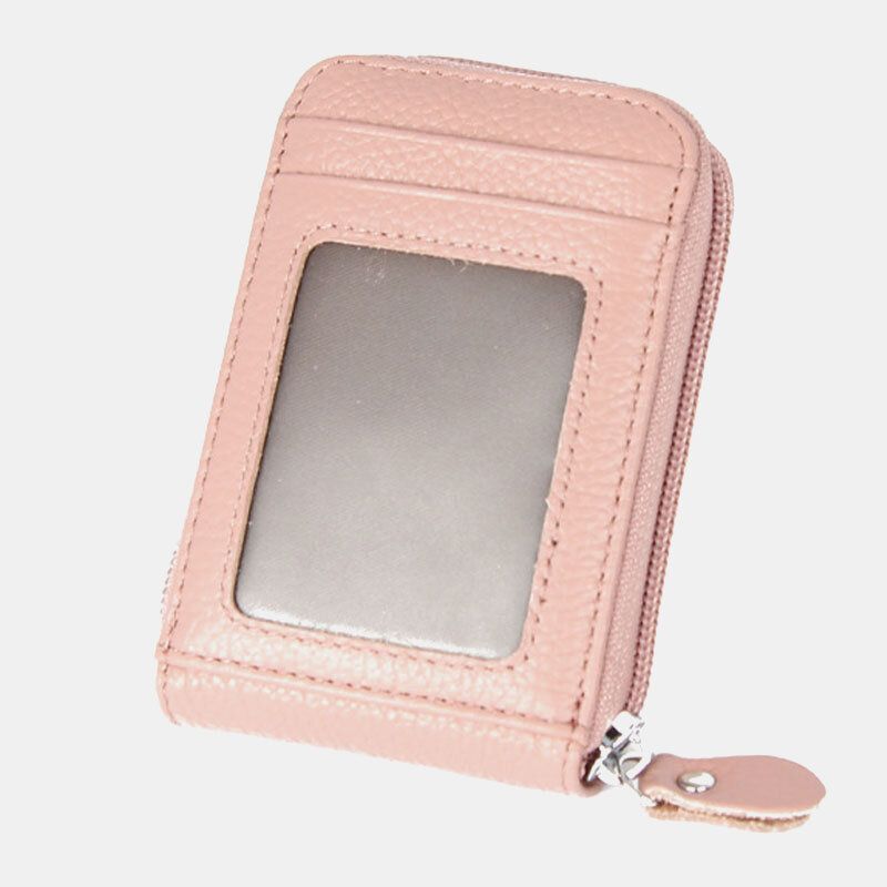 Femmes En Cuir Véritable Rfid Anti-vol Organe Forme Multi-slot Card Case Card Holder Wallet