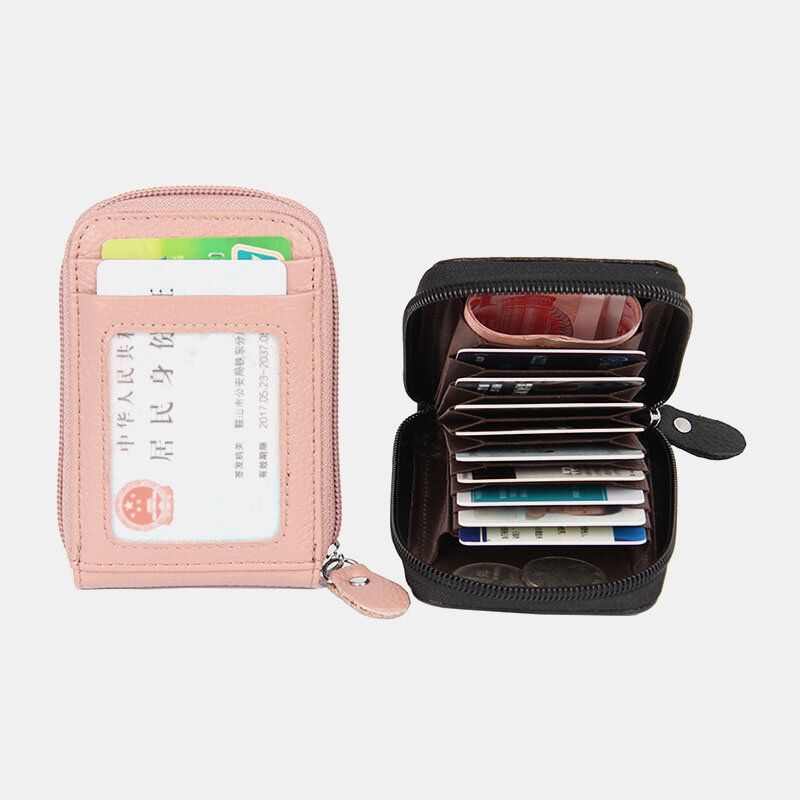 Femmes En Cuir Véritable Rfid Anti-vol Organe Forme Multi-slot Card Case Card Holder Wallet