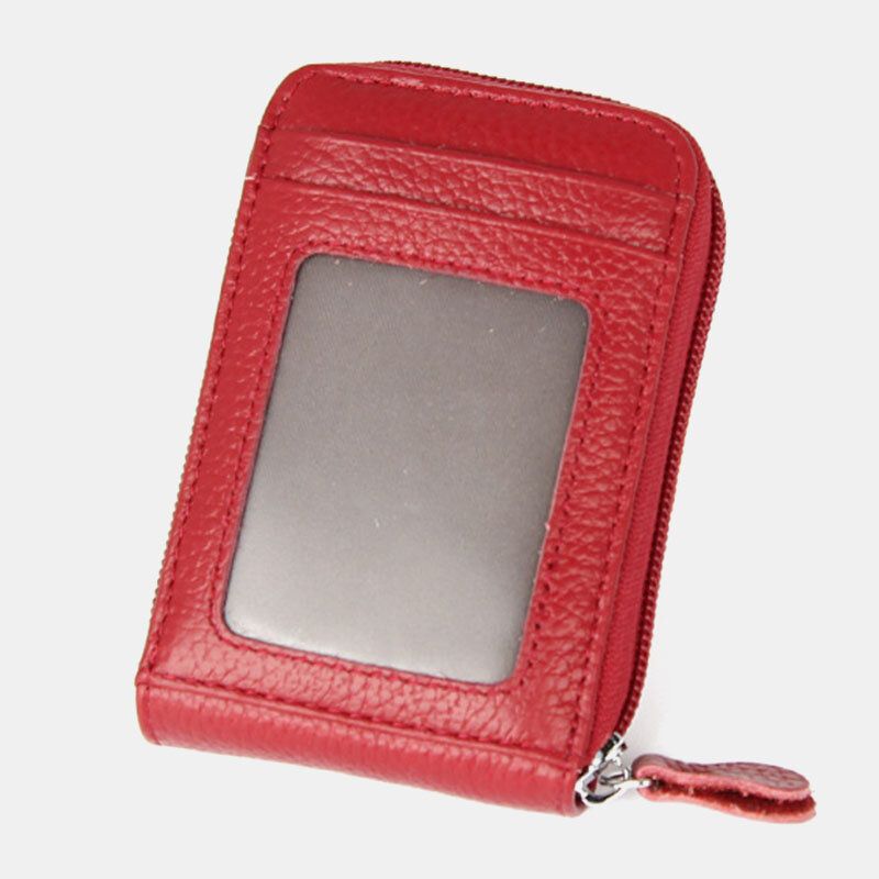 Femmes En Cuir Véritable Rfid Anti-vol Organe Forme Multi-slot Card Case Card Holder Wallet