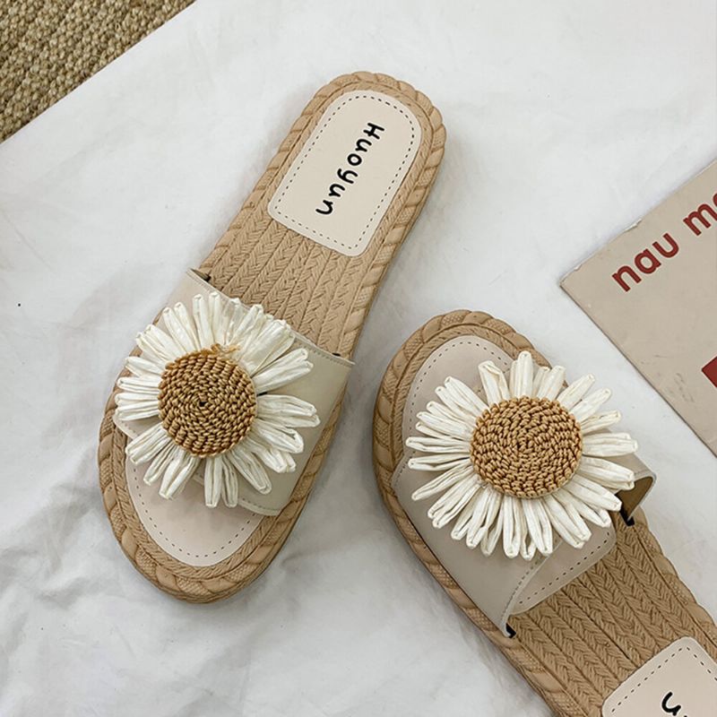 Femmes Daisy Decor Wearable Comfy Beach Slides Pantoufles