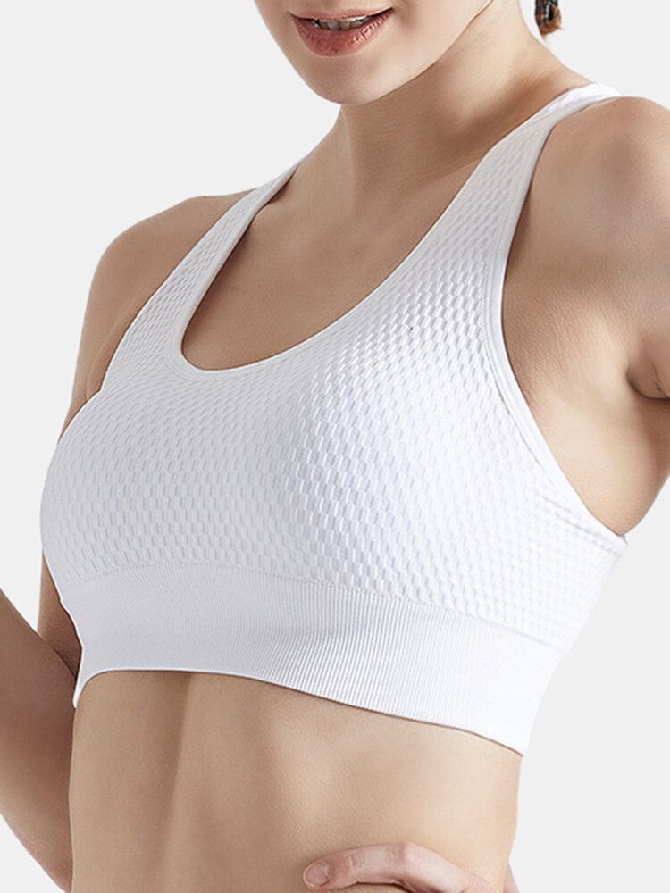 Femmes Débardeur Sans Fil Couverture Complète Respirant Plain Sports Yoga Bra