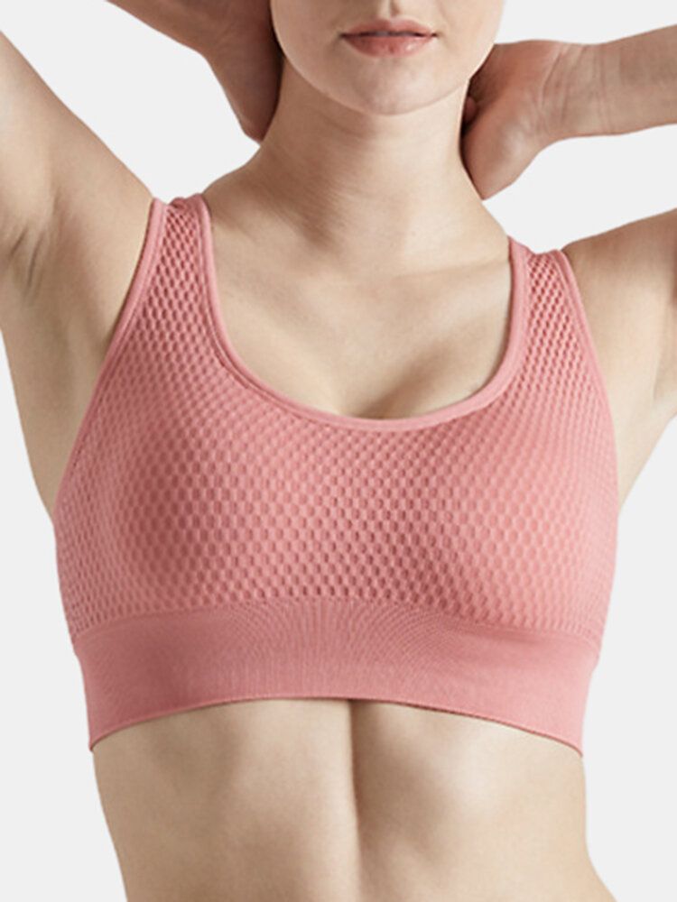 Femmes Débardeur Sans Fil Couverture Complète Respirant Plain Sports Yoga Bra