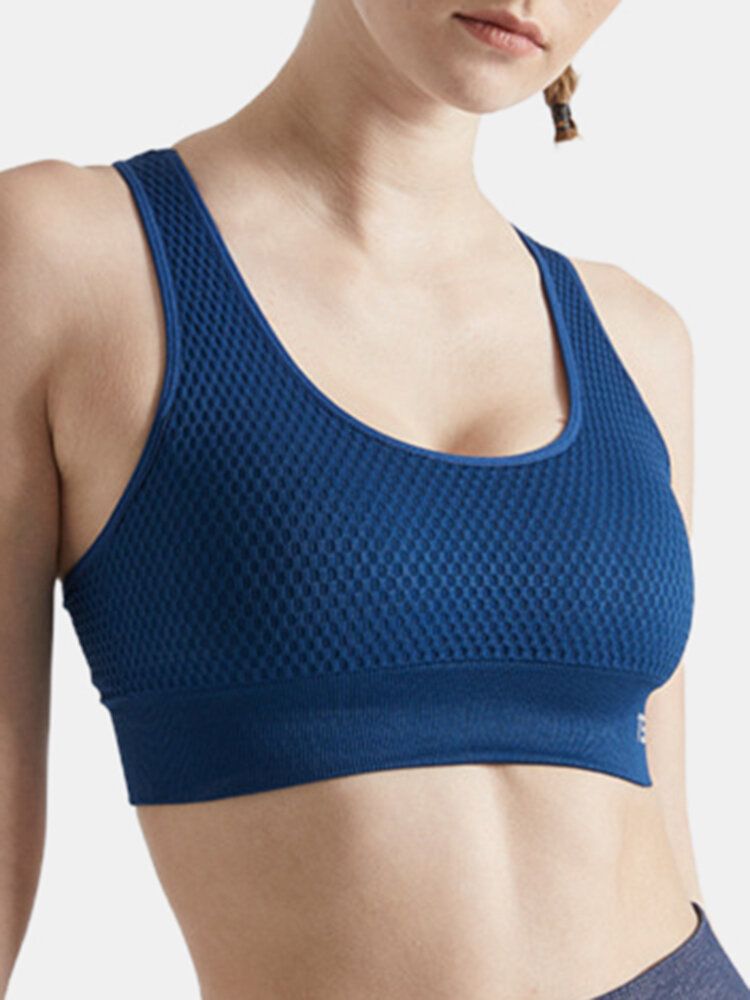 Femmes Débardeur Sans Fil Couverture Complète Respirant Plain Sports Yoga Bra