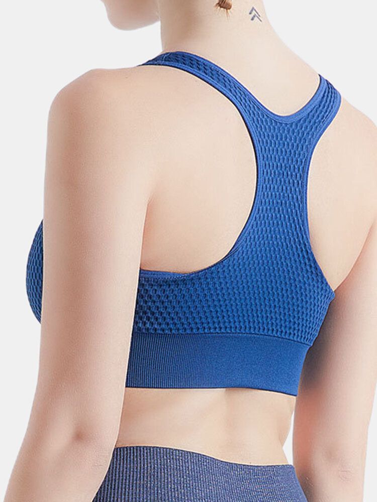 Femmes Débardeur Sans Fil Couverture Complète Respirant Plain Sports Yoga Bra