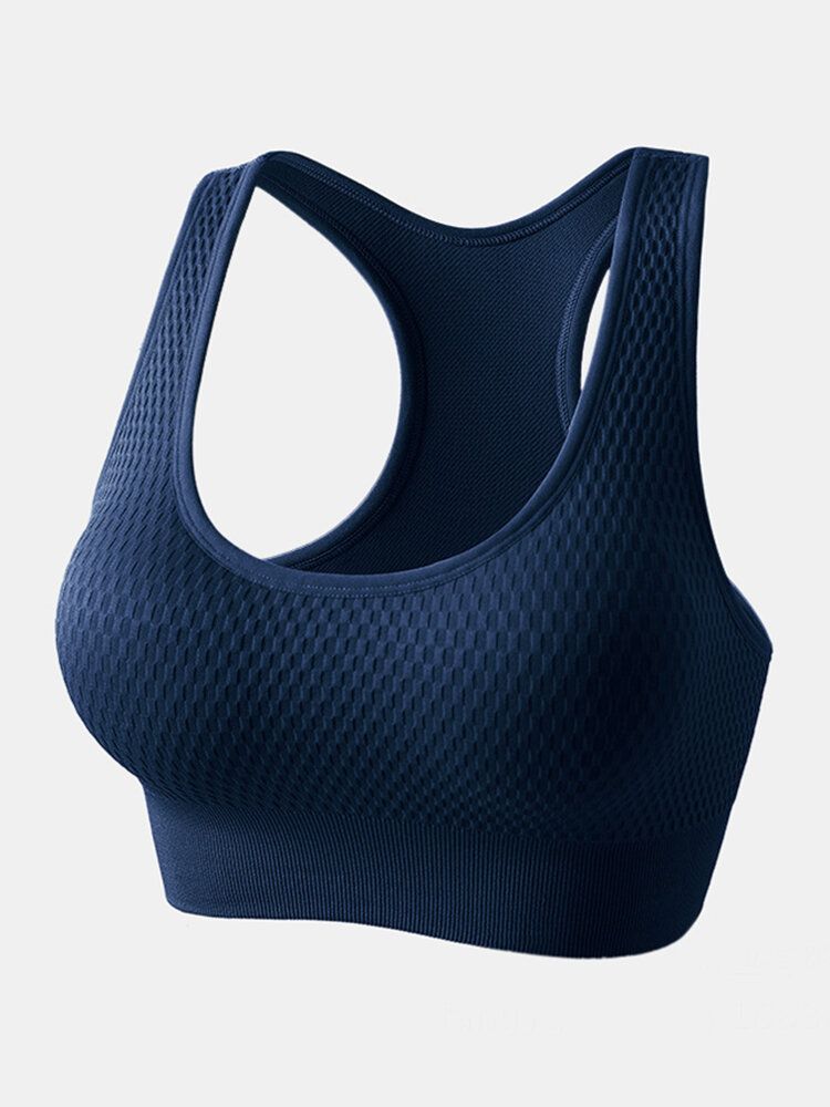 Femmes Débardeur Sans Fil Couverture Complète Respirant Plain Sports Yoga Bra