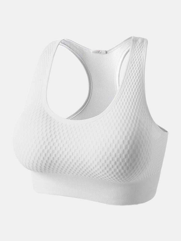 Femmes Débardeur Sans Fil Couverture Complète Respirant Plain Sports Yoga Bra