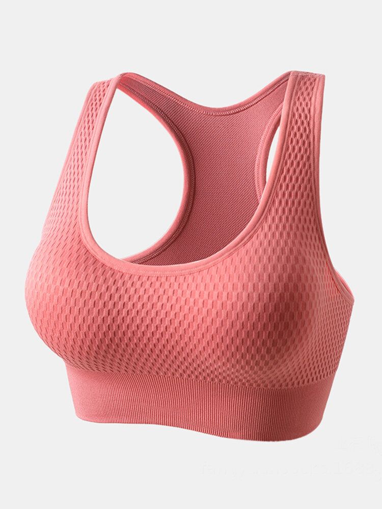 Femmes Débardeur Sans Fil Couverture Complète Respirant Plain Sports Yoga Bra