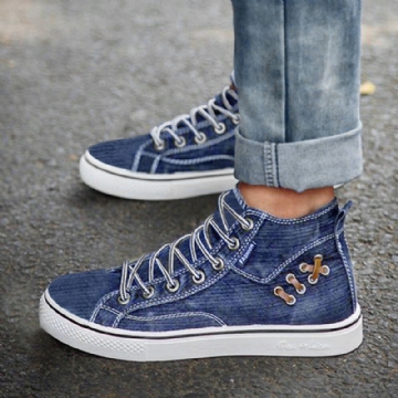 Femmes Denim Comfy Wearable Casual Sports High Top Flats