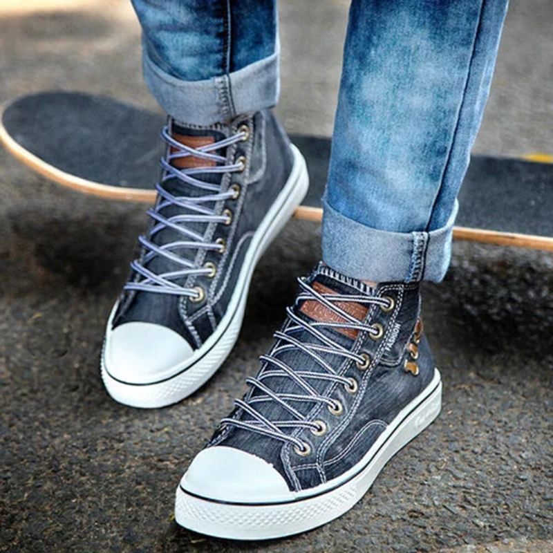 Femmes Denim Comfy Wearable Casual Sports High Top Flats