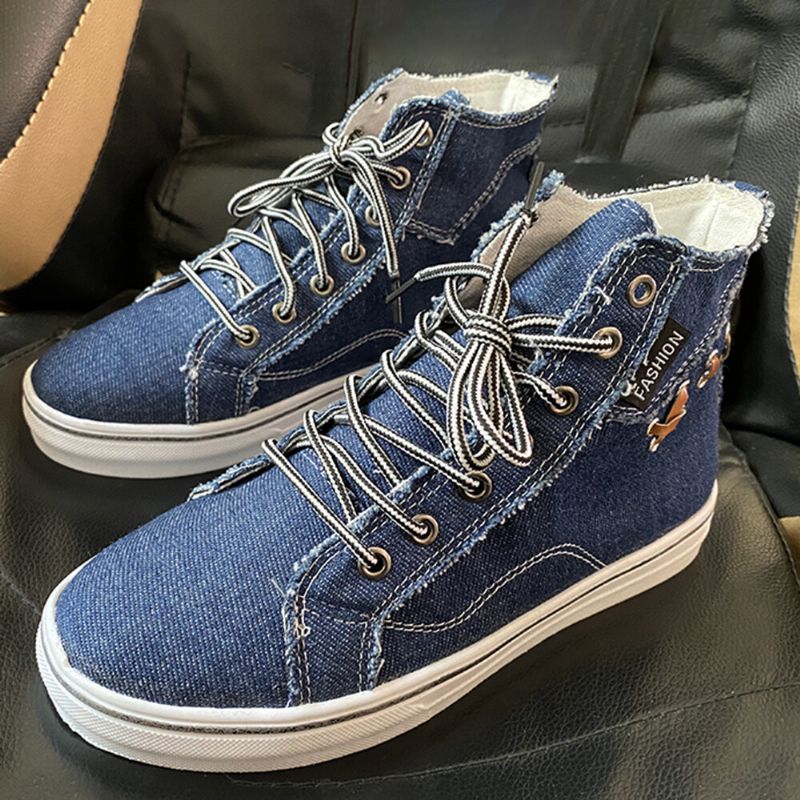 Femmes Denim Comfy Wearable Casual Sports High Top Flats