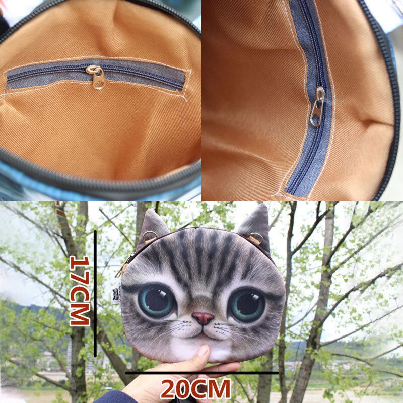 Femmes Dessin Animé 3d Tête De Chat Personnalité Mignon Sac À Bandoulière Sac À Bandoulière